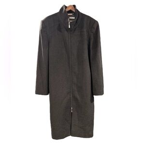 Cashmere/Wool Dual Zip Midi Length Coat